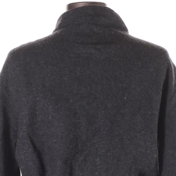 Banana Republic size L dark gray wool blend zip up front long sleeve jacket coat - Picture 7 of 13